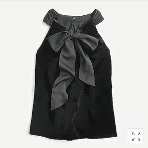 Jcrew Halter Bow Top Velvet Size L
